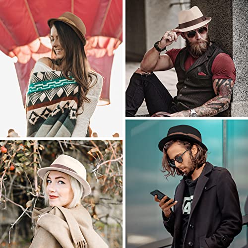 Akio&Aquirax Fedora Hats For Men Women 100% Australian Wool Mens Dress Hat With Brim Classic Felt Fedora Vintage #TOP5