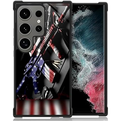 Goodsprout Compatible with Samsung Galaxy S24 Ultra Case,American Flag Red Blue Amazing Pattern Design Shockproof Anti-Scratch Hard PC Back Case for Samsung Galaxy S24 Ultra Cover