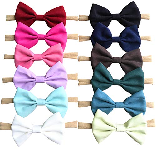 Qandsweet Baby Girl's Elastic Headbands Hair Accessories for Take Photos (12Pcs New05)