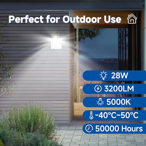 Yolovis SDY-FLD04-MINIWP-2 28W Led Wall Pack Light With Dusk To Dawn Sensor, 3200Lm(150-250W Replacement) Outdoor Waterproof Security Flood Light thumb #5