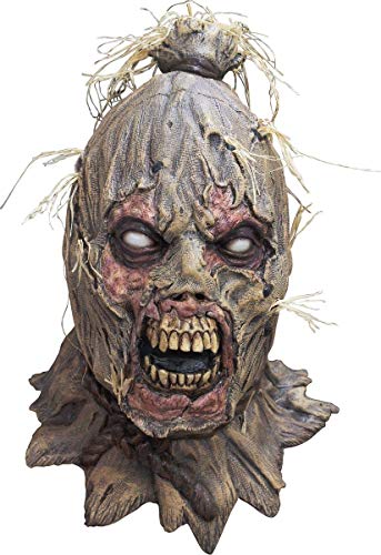 Ghoulish Productions   Máscara Disfraz Scareborn Espantapájaros, Línea Espantapájaros, Disfraz de Látex resistente, pintada a mano, Halloween, Carnaval, Fiesta de Disfraces, Talla única adulto.