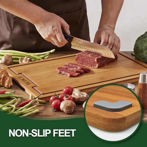 Juego de tablas de cortar de bambú carbonizado miniatura 3