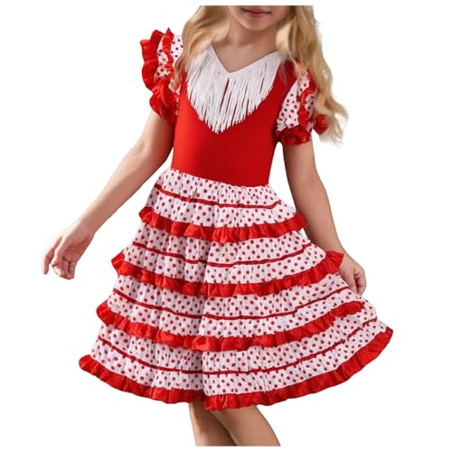 Robe enfant robe fille courtes d'été imprimée col carré chic 2-13 ans