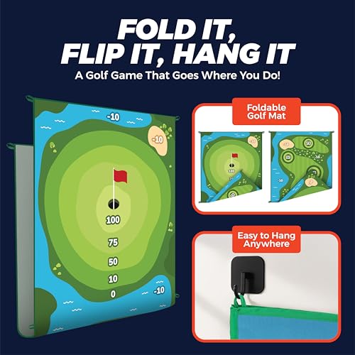 TOY Life Golf Chipping Game, Double-Sided Sticky Golf Pro Battle Mat with 20 Sticky Balls & 4 Darts, Backyard Chipping Games for Adult Kids Outdoor & Indoor - Image 7