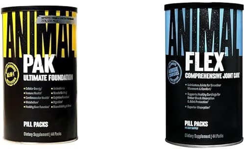 Animal Pak - Práctico paquete de vitaminas y suplementos todo en uno - Zinc y Flex - Suplemento completo de apoyo para las articulaciones - Contiene disponible en Yaxa Colombia