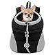 LUKDUNG Pet Hunderucksack Katzerucksack, Haustier Rucksack Tragbare Hundetragetasche Reisen, für kleine mittlere Hunde Katzen Atmungsaktive Freisprechtasche für Wandern Radfahren Freien (schwarz, M)