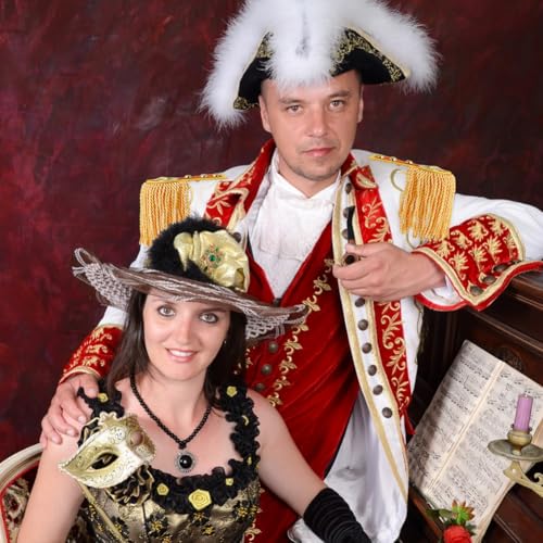 Image of SUPERFINDINGS 2PCS Tassel Shoulder Uniform Fringe Shoulder Red Epaulettes Brooch Pin with Gold Tassel Detachable Fringe Epaulettes Golden Link Chain Epaulet Punk Epaulette for Costume Decor, 28cm /11