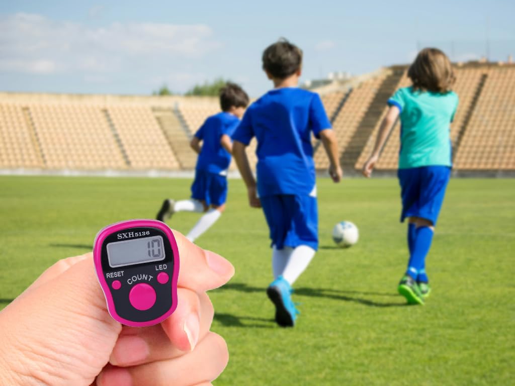 8 Piezas Contadores de Dedos Digitales,Contador de Dedos Electrónico,Contadores Electrónicos de Dedos LED,Mini Contador de Dedos LED,para Oración, Deportes de Golf, Inventario(Azul,Rosa)