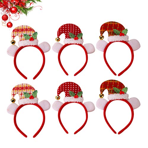 PrestyzOOM 6 peças de tiara de Natal presentes de Natal lindos acessórios de cabelo para decoração d