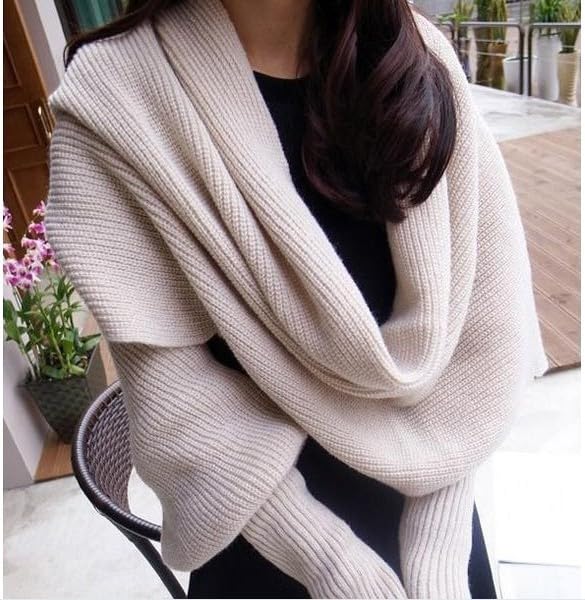 Sweater Scarfwith Sleeves for Women, Freyar Harepr Sweaterscarf, Densely Knit+wind-resistant4