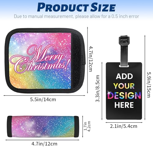 Personalized Luggage Cover,Custom Luggage Cover with Photo Text Name Logo,Personalized Travel Suitcase Covers for Luggages,Double Sided Customized Elastic Luggages Covers Protector (Custom)3