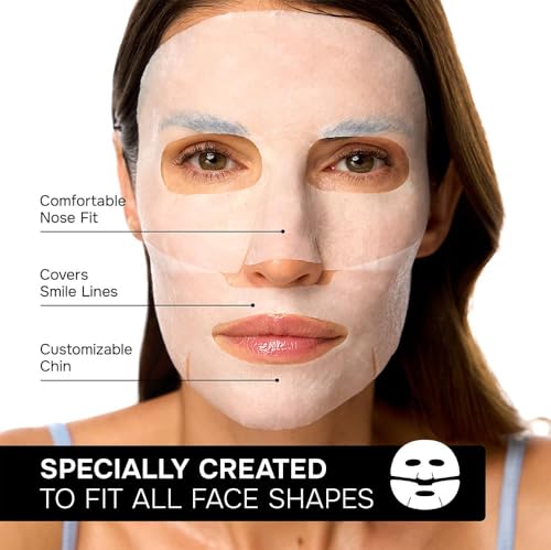 Image of SimplyVital Collagen Facial Mask with Retinol & Hyaluronic Acid - Hydrating Face Masks Skincare - T Line & V Line Sheet Mask for Women Skin Care - Cloth Face Masks - 7 Pack