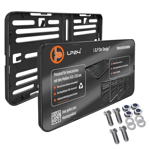 Kennzeichenhalter 240x130 Leichtkraftrad Motorrad Nummernschildhalterung Traktor 240 x 130 Rahmenlos Kennzeichenhalterung Kennzeichenverstärker Anhänger Kennzeichen Halter mit Befestigungsmaterial