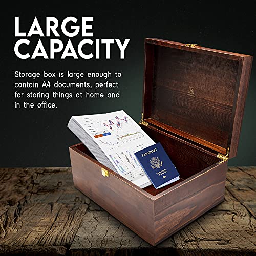 Wooden Gift Boxes - Large Memory Box For Keepsakes, Decorative Boxes With Lids, Wooden Box With Hinged Lid, Wood Boxes, Storage Box With Lid, Wooden Storage Box Wood Box With Lid (Chocolate Brown) #TOP5