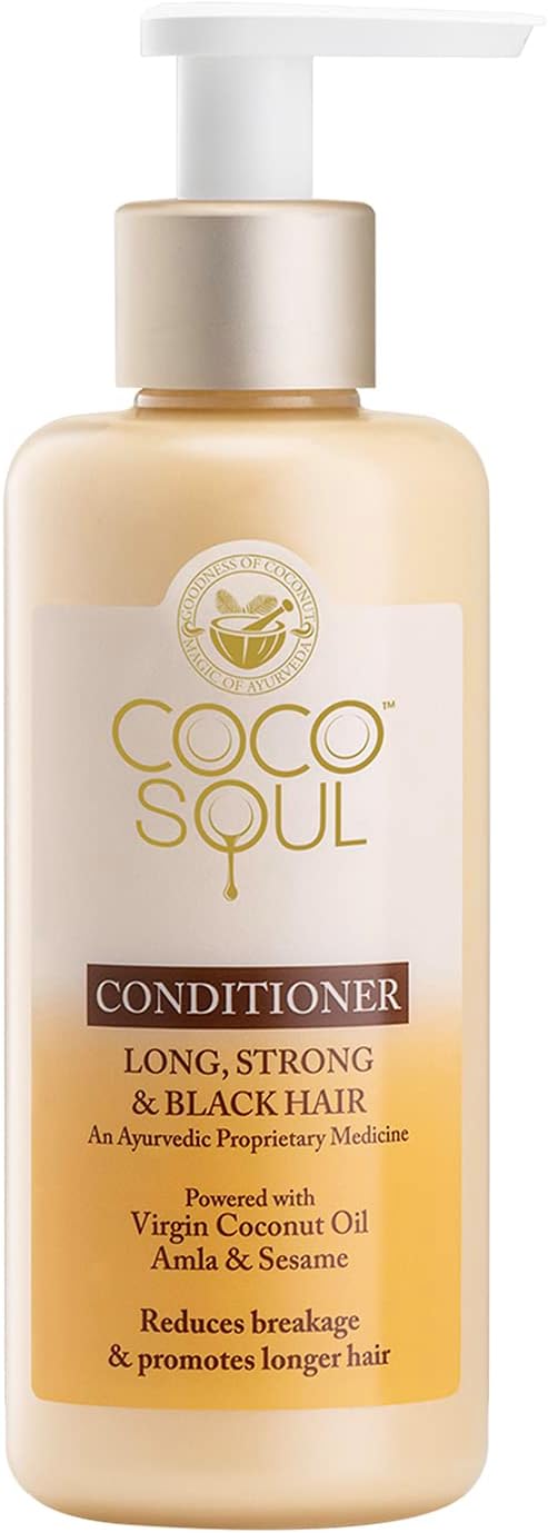 Coco Soul Conditioner for Long, Strong & Black Hair with Ayurvedic Medicine | 100% Cold Pressed Virgin Coconut | Amla & Sesame | Sulphate & Paraben Free | From Makers of Parachute Advansed | 200ml