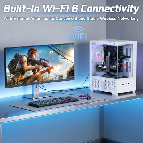 Image of Prebuilt Gaming PC Desktop,Core i7 Tower Computer,GTX1050 Ti,Win11