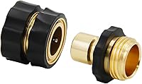 Vista 3 de Accesorios de conector rápido para manguera de jardín de 3/4 pulgadas, fácil conexión, juego macho y hembra, (2)