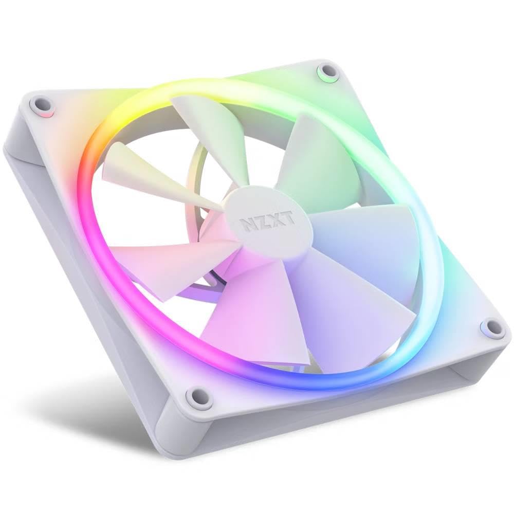 NZXT F140 RGB Twin Pack - 2x 140mm PWM RGB Fans + Hub - White