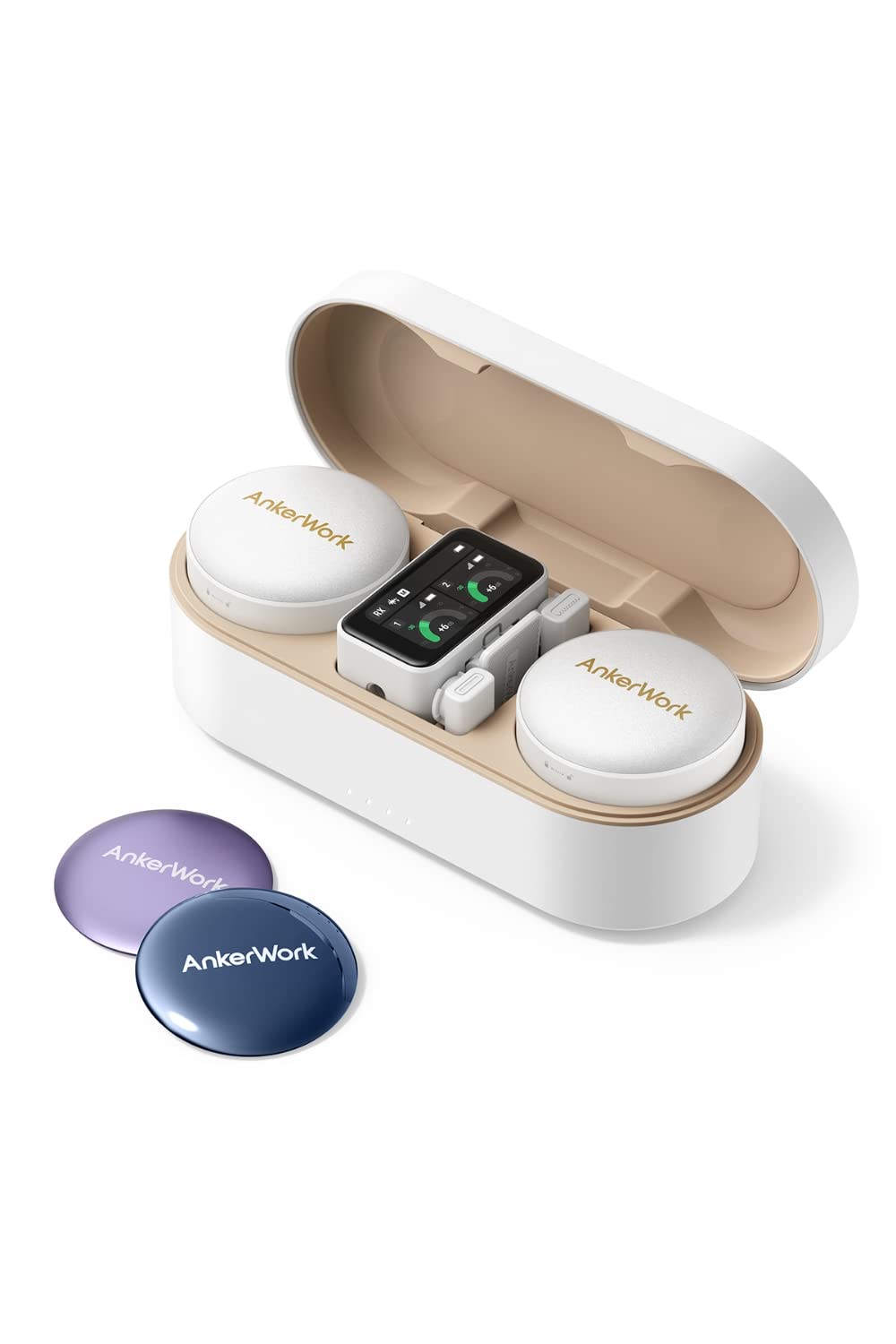 Amazon.co.jp: AnkerWork M650 Wireless Microphone, Pearl White  