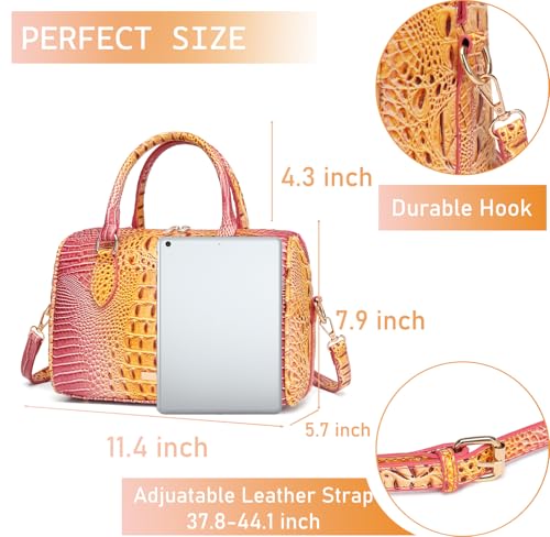 Image of Makcr Joacbv Top-Handle Crocodile Purses For Women Crossbody Leather Bags Trendy Large Capacity Tote with Shoulder Strap