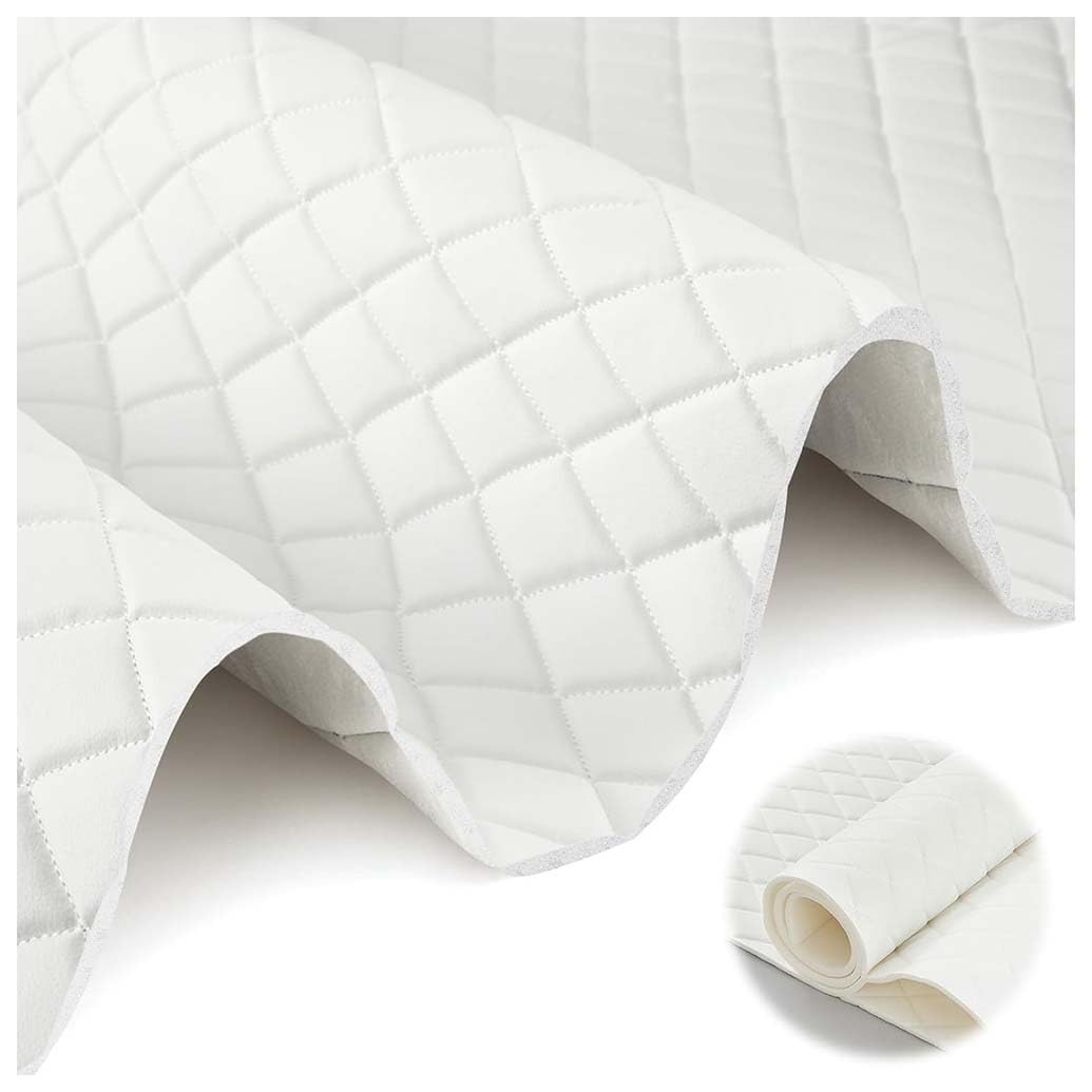 Tessuto In Ecopelle/Finta Pelle Per Rivestimento E Arredamento – 160 X 100cm – Pelle Sintetica Morbida Per Arredo, Divani, Sedie, Casa, Accessori(White,1.6X5m)