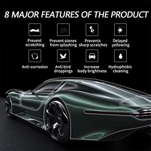 Clear Protective Vinyl Wrap Roll, Lypumso Clear Gloss Paint Protection Bulk Film, Transparent Self Adhesive Film Wrap Roll Without Bubble For Moto, Car Diy Interior Exterior #TOP5