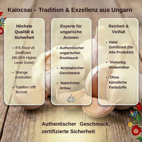 Kalocsai Ungarische Knoblauchcreme (70g Tube) – Original Knoblauchpaste aus Kalocsa | Frischer Knoblauch pur – Ohne künstliche Aromen | Ideal für Gulasch, Saucen & Marinaden | Roh & Pur