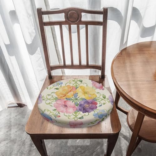 Cojín circular suave de 15.3 pulgadas con estampado floral de vides 8