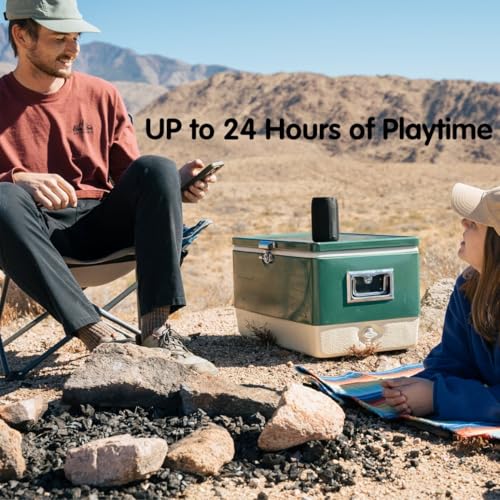 Foto de Altavoz Bluetooth, altavoces MusiBaby, al aire libre, portátil, impermeable, altavoz inalámbrico, doble emparejamiento, Bluetooth 5.0, estéreo fuerte, graves en auge, 1500 minutos de reproducción para el hogar, fiesta (negro, M68) (imagen 4)