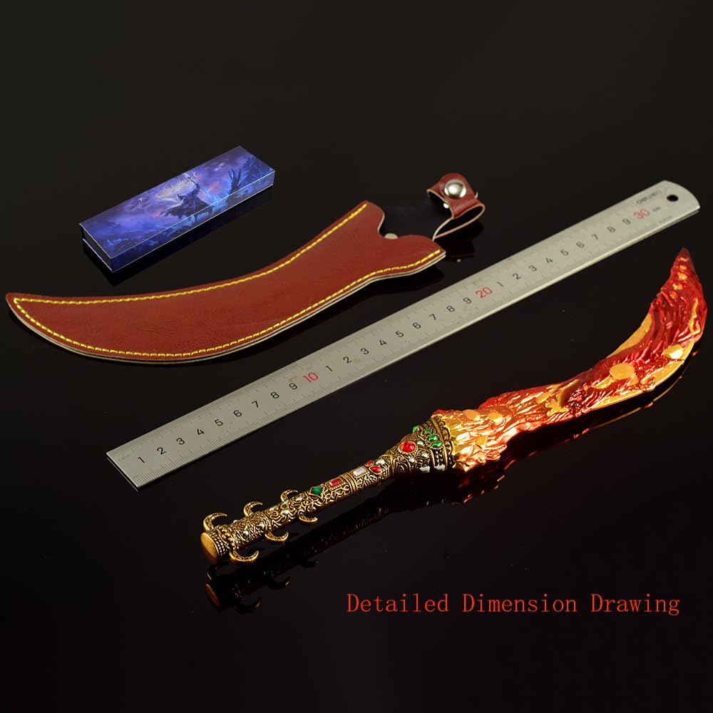 Magma Blade - Metalowa Figurka 30cm ze Standem - Kolekcjonerski Gadżet Inspirowany Grami - W Eleganckim Pudełku - Idealny Prezent dla Fanów Fantasy i Graczy