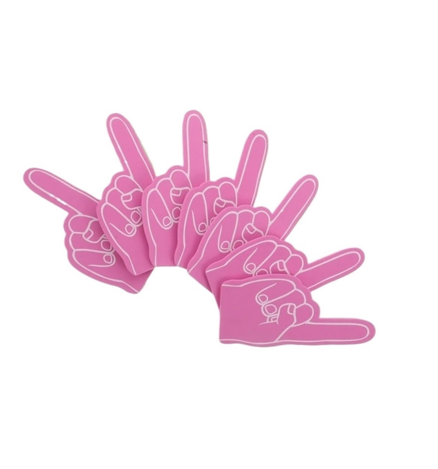 7Pcs Mini Foam Finger Hand Blank DIY Cheerleading Prop Team Spirit Cheering Sports Event Football Party Favor for Parties Celebration