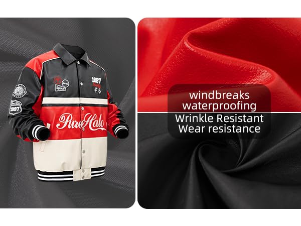 Image of Unisex Racing Jacket for Women Leather Jacket Women Oversized Trendy Streetwear