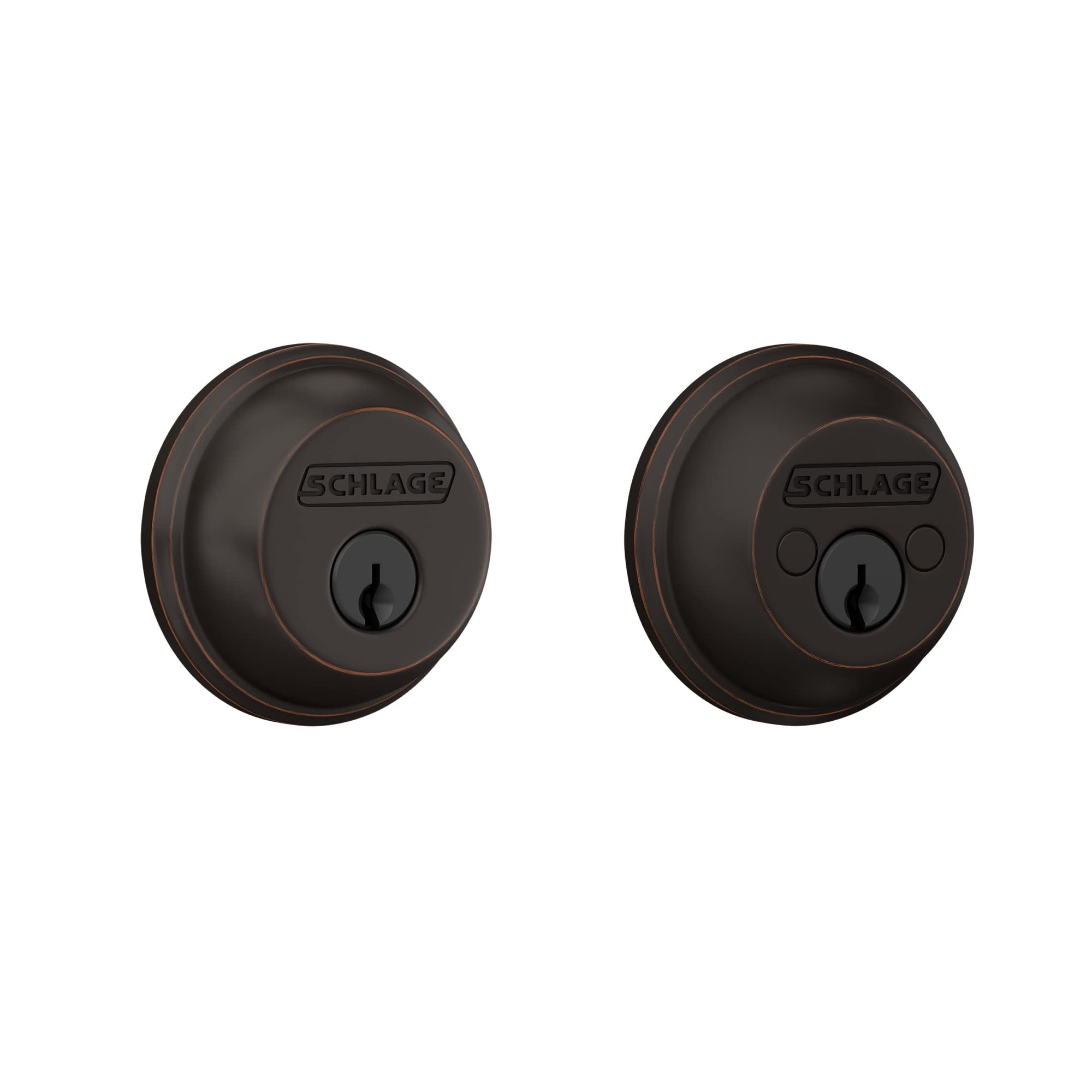 Schlage B62N716 Deadbolt, Keyed 2 Sides, Aged Bronze, 1 Pack