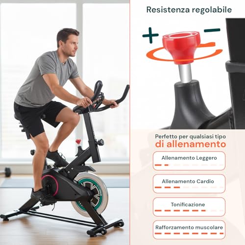 Bicicleta estática de interior Wintem regulable con asiento acolchado ergonómico 2