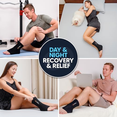 Image of CopperFreeze Ankle Sleeve by Copper Compression - Hot & Cold Therapy Support for Ankle Pain, Swelling, Sprains, Plantar Fasciitis, and Injury Recovery - 360 Copper Infused Relief for Foot & Heel - One Size