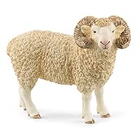 SCHLEICH 13937 Ram Farm World Toy Figure, Realistic Animal Figurine for Kids Ages 3-8