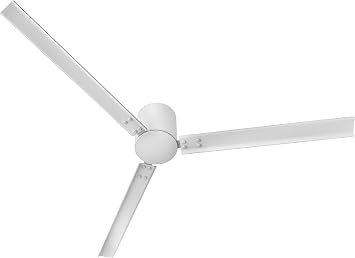 Hinkley Indy 72 Indoor/Outdoor Flush Mount Smart Ceiling Fan with Remote, Modern Industrial Propeller Style, Aluminum Fan Blades, Matte White