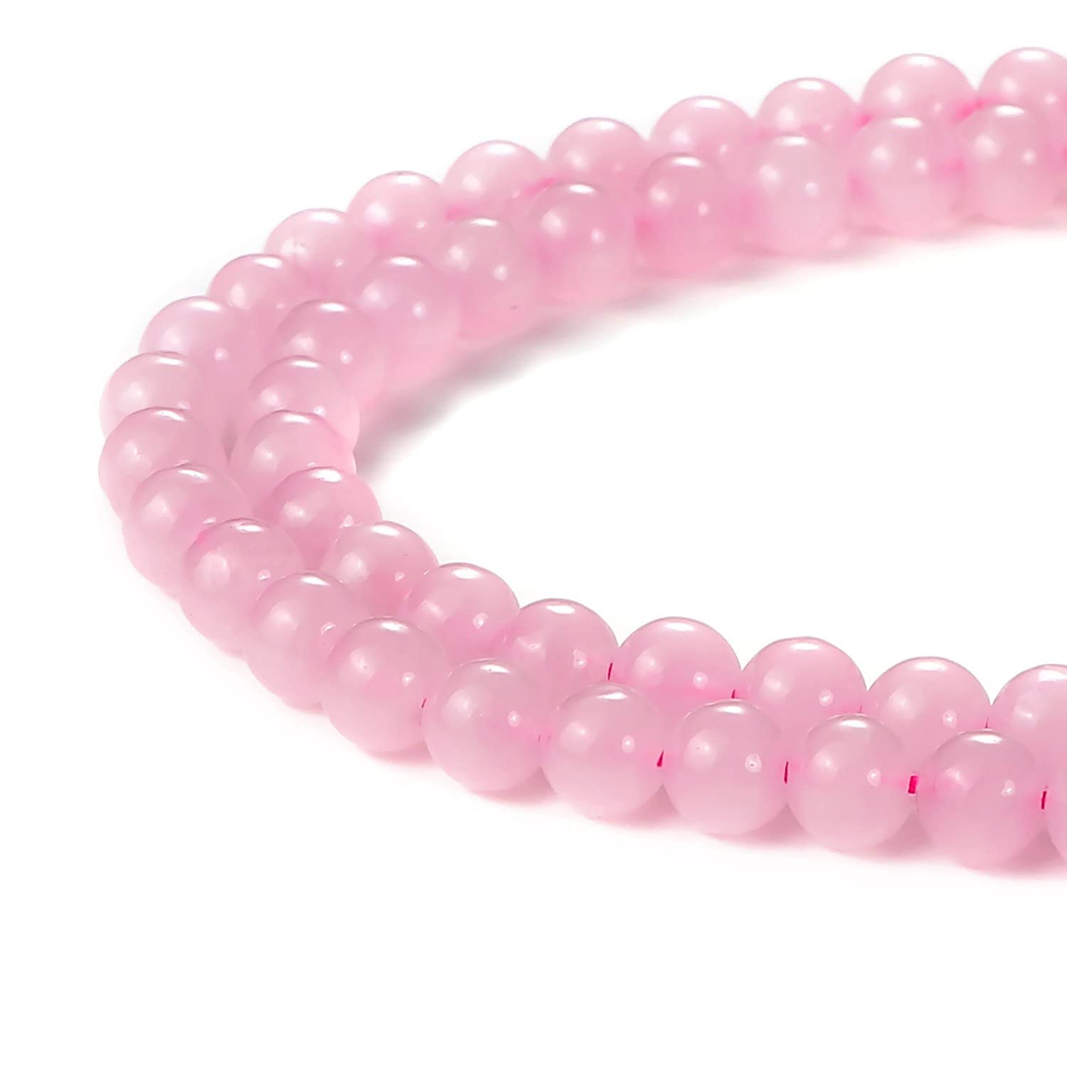 BEADNOVA 4mm Natural Rose Quartz Gemstone Round Loose Beads for Jewelry Making (90-92pcs)