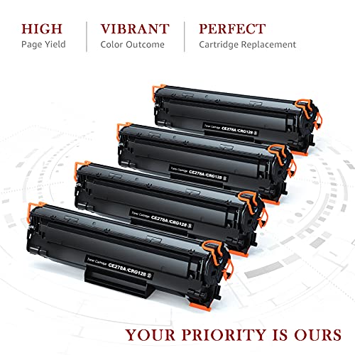 Toner Kingdom Compatible Toner-Cartridge Replacement For Hp 78A Ce278A 278A Ce278Ac 78 278 Toner Use For Hp Laserjet Pro M1536Dnf Laserjet Pro P1606Dn M1536 P1566 P1560 P1606 Printer (Black, 4 Pack) #TOP1