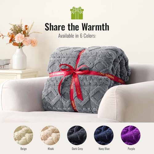 Image of Uttermara Weighted Blanket for Adults Queen Size 15lbs 60x80 inches, Dual Sided Soft Jacquard Sherpa Weighted Blankets, Thick Heavy Blanket for Sleeping and Calming, Grey