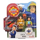 Estimula la creatividad Simba- Sam el Bombero - Juego de Dos Figuras articuladas de 7,5 cm, con Accesorios Surtidos, 3 años (109251043038)