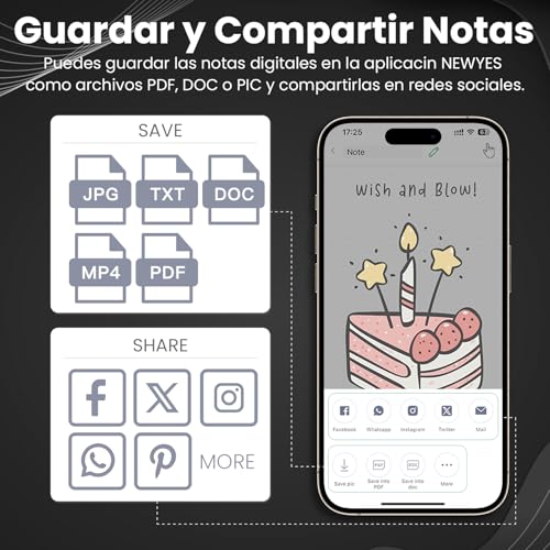 NEWYES SyncPen 3.0 - Cuaderno Digital & Pizarra Digital & Bolígrafo Inteligente, Sincronización y Reconocimiento en 73 Idiomas, 6 Recargas, Ideal para Apuntes de Clase y Minutas de Reuniones - imagen 8