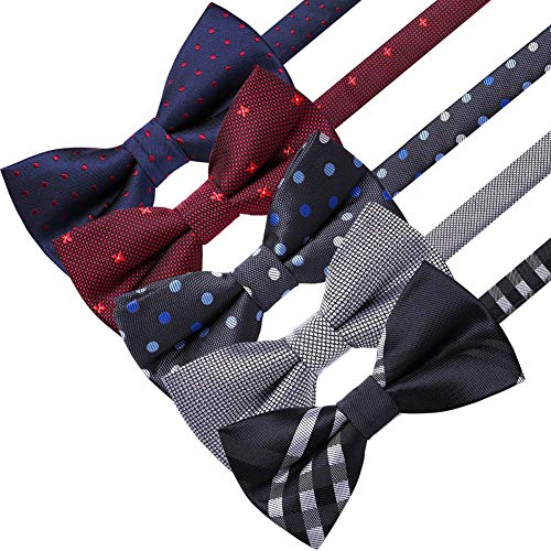 Image of AUSKY 8 PACKS Elegant Adjustable Pre-tied Bow Ties for Men Boys (1&4&5&6&8 Pack for option)