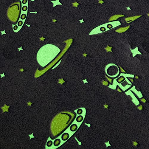 Hombys Glow In The Dark Comforter Set 5 Piece Twin/Twin Xl With Sheets, Blue Space Astronauts Velvet Bedding Comforter Sets, Ultra Soft Down Alternative Comforter For Boys Kids, Bed In A Bag #TOP6