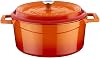 Lava Cast Round Pot, Trendy, 24 cm, Orange