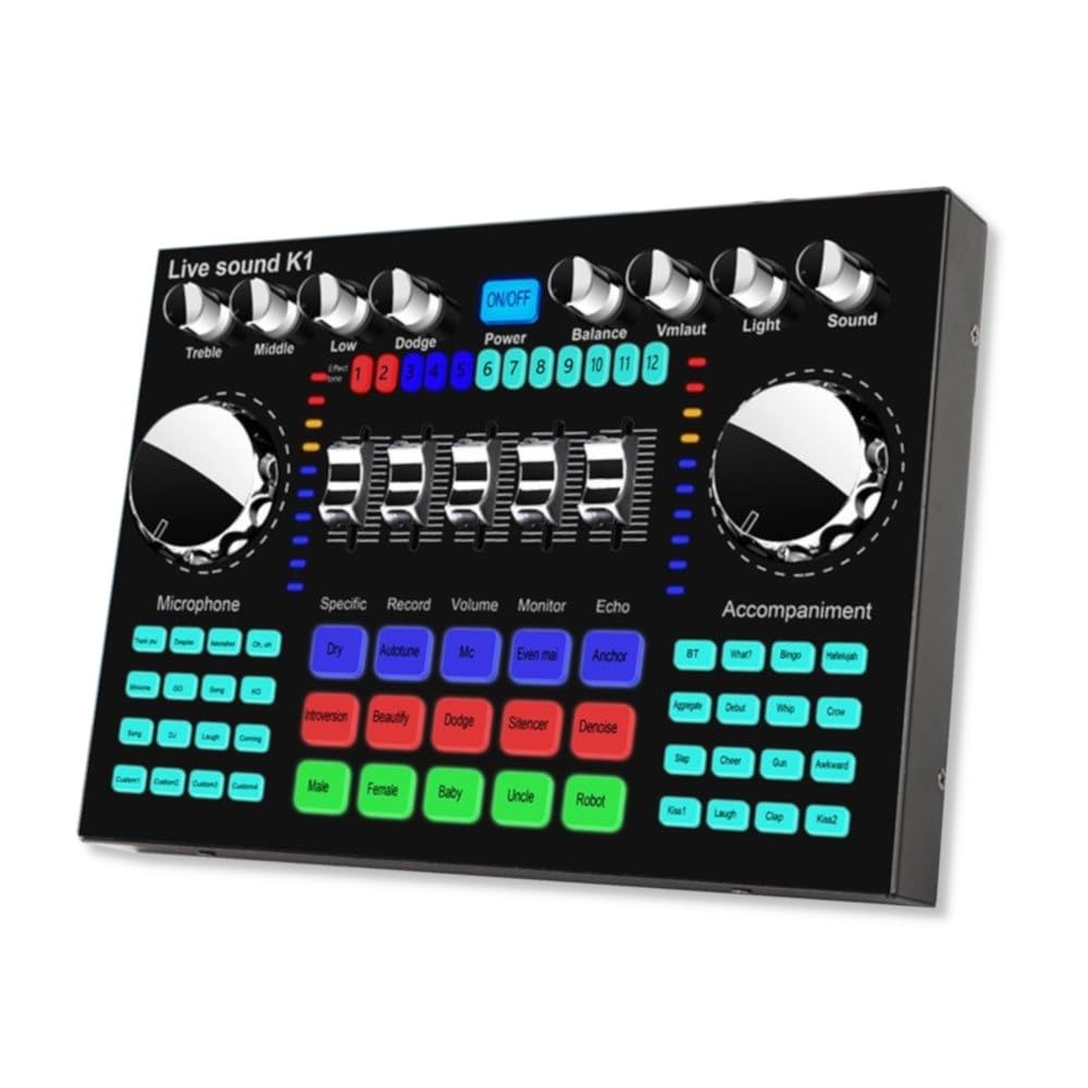 Kontroler DJ-ski, K1 Komputerowy zmieniacz głosu w telefonie HIFI Live Karta dźwiękowa zgodna z Bluetooth Przesyłanie strumieniowe