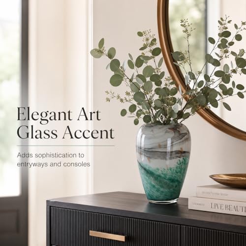 Vase en verre moderne vert taille S pour decoration de table