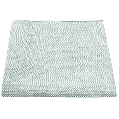 Mint Green Herringbone Pocket Square, Handkerchief