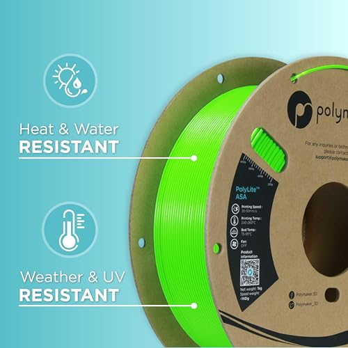 Image of Polymaker ASA Filament 1.75mm Pop Green, 1kg ASA 3D Printing Filament, Heat & Weather Resistant - ASA 3D Printer Filament Perfect for Printing Outdoor Functional Parts