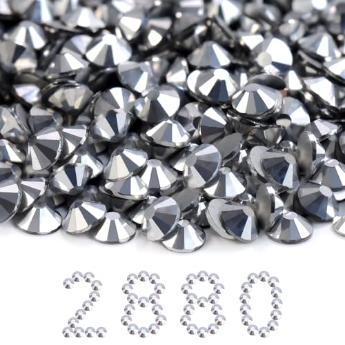 Image of Flatback Rhinestones Bulk, 2880PCS Silver Rhinestones for Clothes DIY Decoration Crafts, Silver, SS30, 6.3-6.5mm